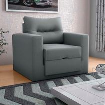 Sofa Cama Poltrona 1 Lugar Solteiro 0,90 Larg Marissol Matrix Suede Cinza