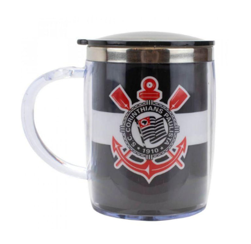 Caneca Térmica Corinthians 450ml em Plástico Mileno