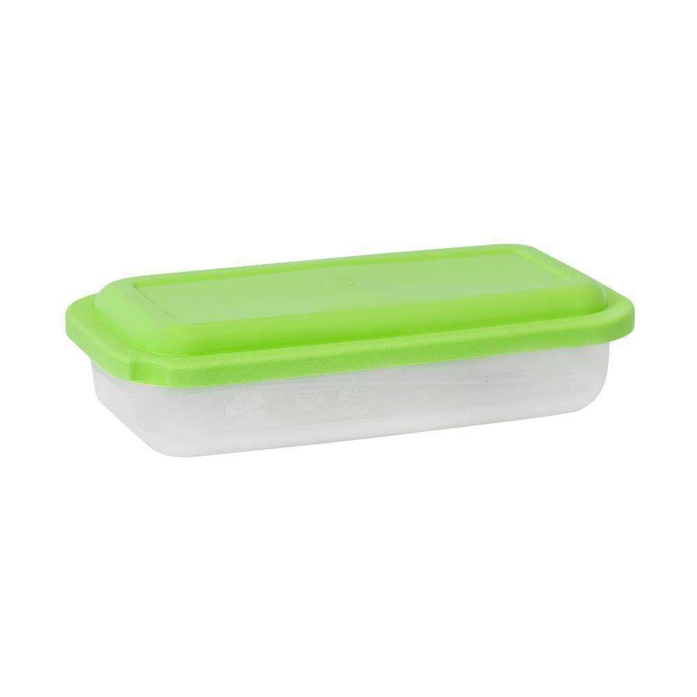 Pote Plástico Retangular 500ml Plasvale Verde