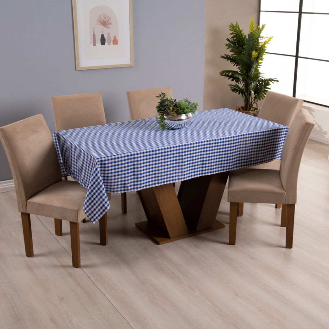 Toalha de Mesa Brisa Tamanho para 4 Cadeiras 1,45m x 1,50m Tecido Oxford Estampado Poliéster
