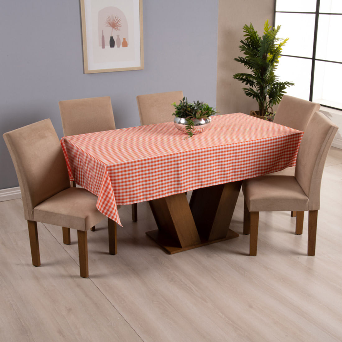 Toalha de Mesa Brisa Tamanho para 6 Cadeiras 2,00m x 1,40m Tecido Oxford Estampado Poliéster
