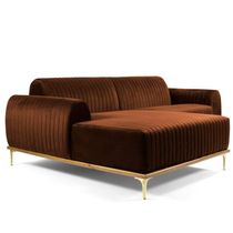 Sofá 4 Lugares com Chaise Base de Madeira Euro 265 Cm Telha