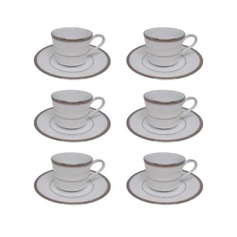 Jogo de xícaras café Noritake Toorak Platinum 6 peças