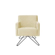 Poltrona Decorativa Nagoya Base Orby Corano Bege