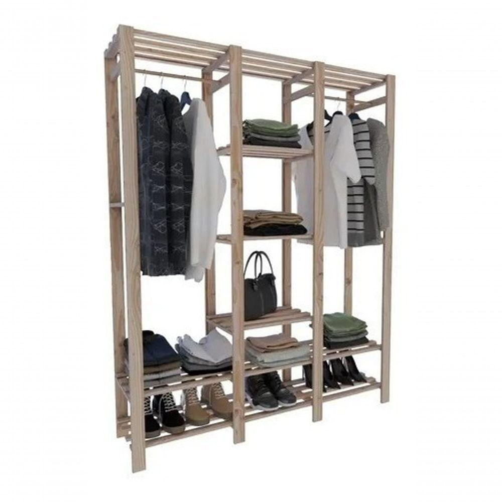 Estante Vertical Organizadora Com Maleiro 140x170cm Para Dispensa