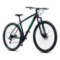 Bicicleta Aro 29 Ksw 24 Vel Shimano Alumínio Freio Disco Xlt100 Mtb Preto/verde 17