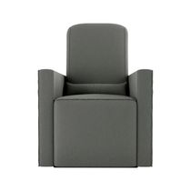 Poltrona De Amamentação Com Balaço E Puff Premium Annecy Matrix Suede Cinza