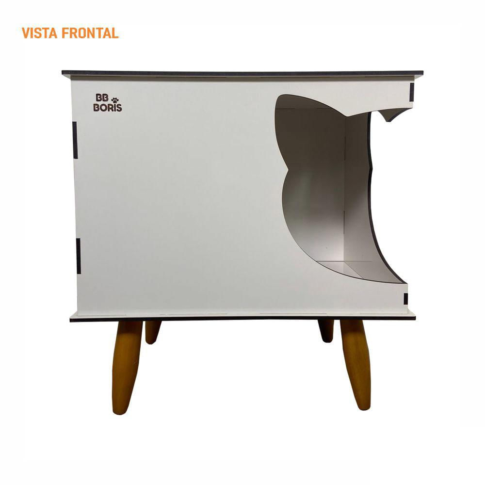 Casinha Cat Line Pet Gato Premium MDF Pés Palito Champagne - Desk Design