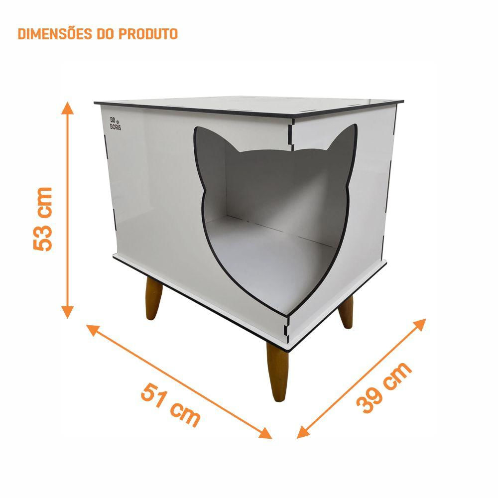 Casinha Cat Line Pet Gato Premium MDF Pés Palito Champagne - Desk Design