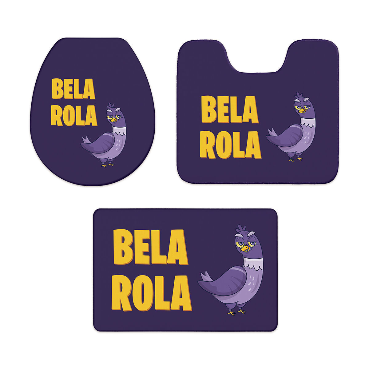 Jogo Tapete Banheiro - Bela Rola - Roxo