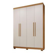 Guarda Roupa Viena 4 Portas 3 Gavetas 8 Prateleiras - Beneti Cinamomo Off