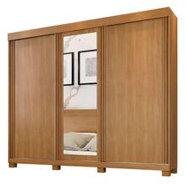 Guarda Roupa Siena 3 Portas Ripado 6 Gavetas 9 Prateleiras Cinamomo-off