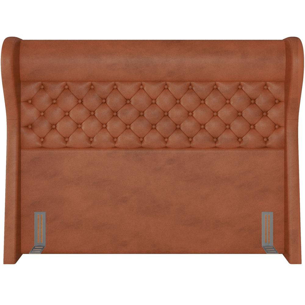 Cabeceira Cama Box King 195 cm P05 Madrid Couríssimo Camel - Lyam Decor