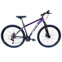 Bicicleta Aro 29 Gta Start Alumínio 27v K7 Freio A Disco Mecânico Garfo Com Suspensão. Roxo Tam.21