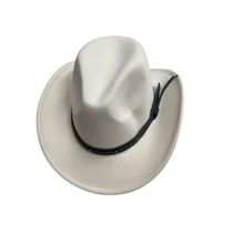 Chapéu Country Western Cowboy Hat Unisex Aba Pequeno Fita Em Couro, Lady Jazz Caps, Cavalheiro Retro, Inverno Cor:begecl