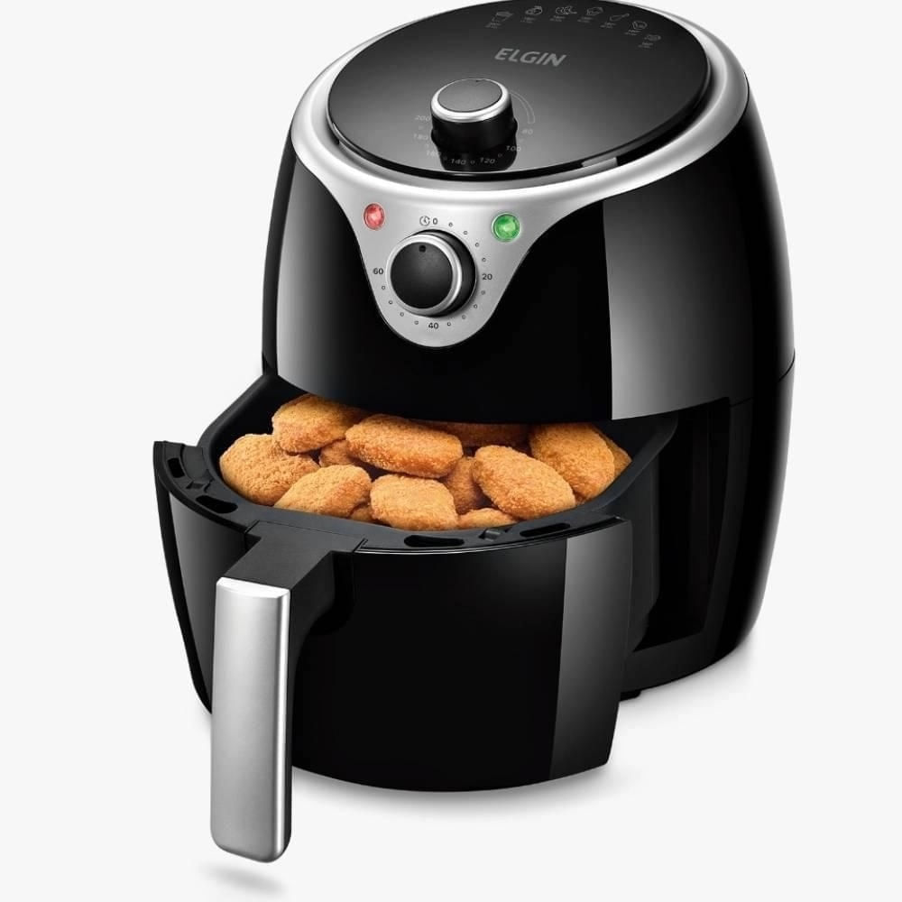 Fritadeira Elétrica Elgin 3,5 Litros Flash Fryer sem Óleo Preta – 127 Volts 127 Volts