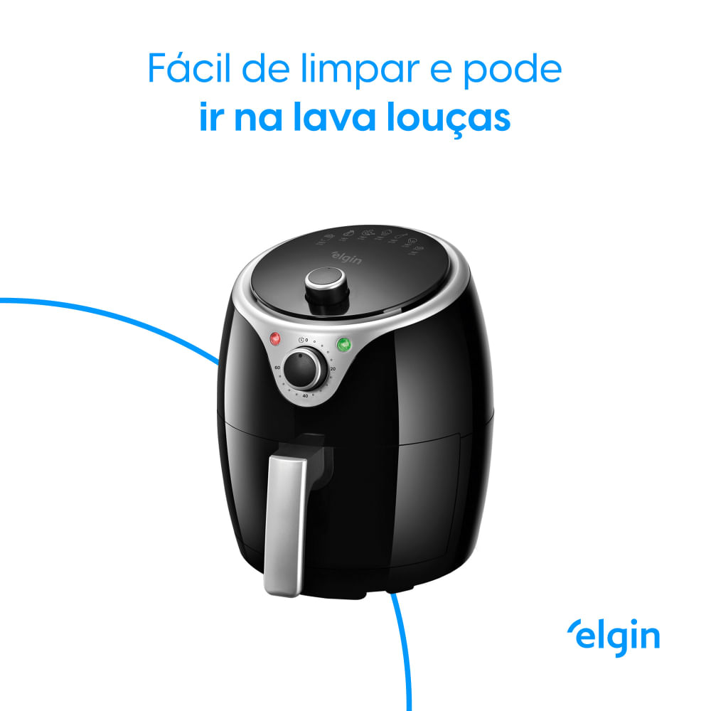 Fritadeira Elétrica Elgin 3,5 Litros Flash Fryer sem Óleo Preta – 127 Volts 127 Volts