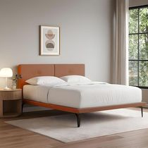 Cama Japonesa Toquio King Com Cabeceira Almofada Linho Telha