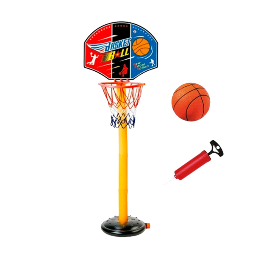 Kit Basketball com Pedestal Ajustável Bola e Bomba Go Play - Multikids