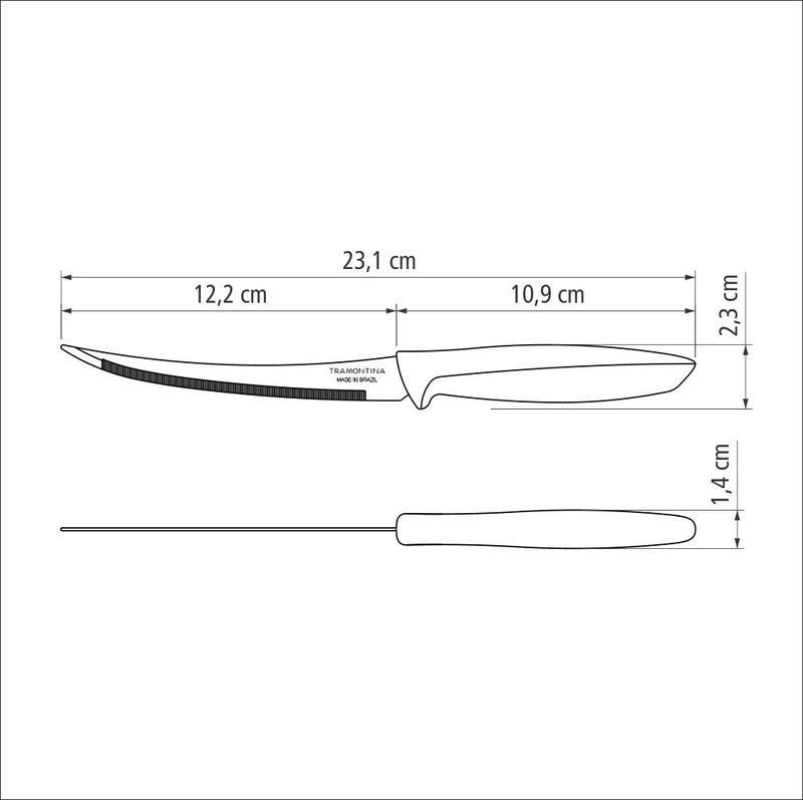 Faca Para Tomate Plenus Preto 5" Tramontina