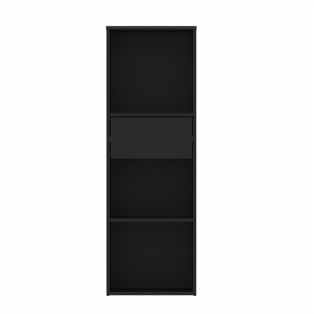 Armário Para Escritório Com 1 Gaveta E 3 Nichos 99cm Tech - Preto E Cedro
