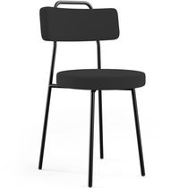 Cadeira Decorativa Estofada Para Sala De Jantar Barcelona L02 Suede Preto - Lyam Decor