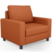 Poltrona Decorativa Para Sala De Estar E Recepção Malta L02 Tecido Terracota - Lyam Decor