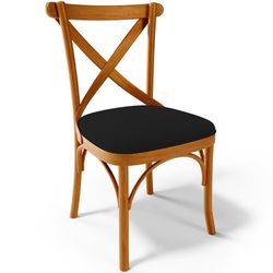 Cadeira Para Sala de Jantar e Estar Living Estofada Ávila L02 Suede Preto - Lyam