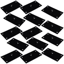 Kit 14 Chapinhas Chapa Reta Fixação Pés Palito Rosca 5/16 Preto G59