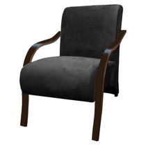 Poltrona Vênus 1 Lugar Braço Madeira Preto
