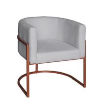 Poltrona Base Industrial Bronze Sala de Estar Lety Veludo