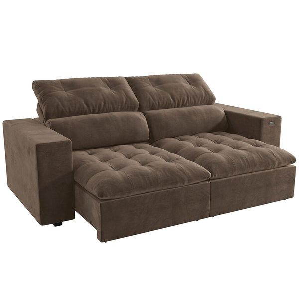 Sofá 2,08 Metros Retrátil e Reclinável Kappesberg New Vintage Plus