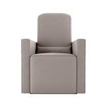 Poltrona De Amamentação Com Balaço E Puff Premium Annecy Matrix Suede Bege