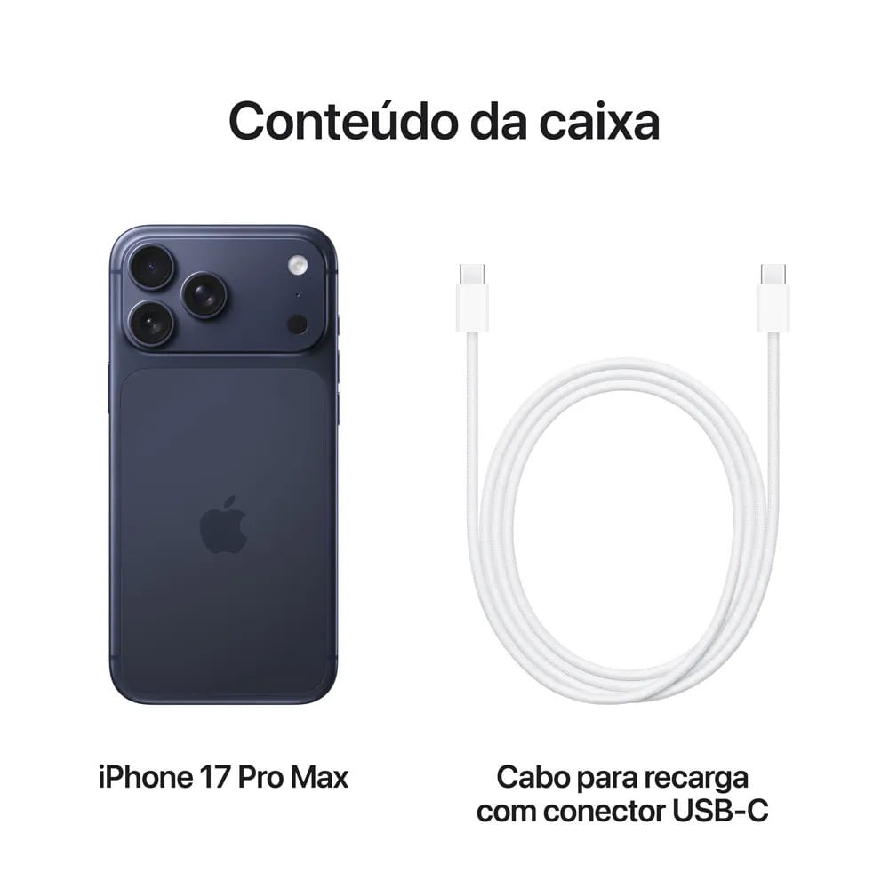 iPhone 17 Pro Max (512GB) Azul-intenso, Tela de 6,9