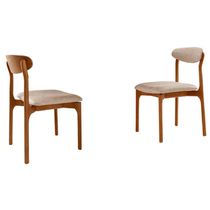 Conjunto Com 2 Cadeiras Noronha Moderna Mobília Milano Cinamomo Imbuia