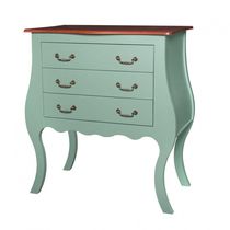 Cômoda Bombê Alta Antique 3 Gavetas 1023 Laca Verde Musgo