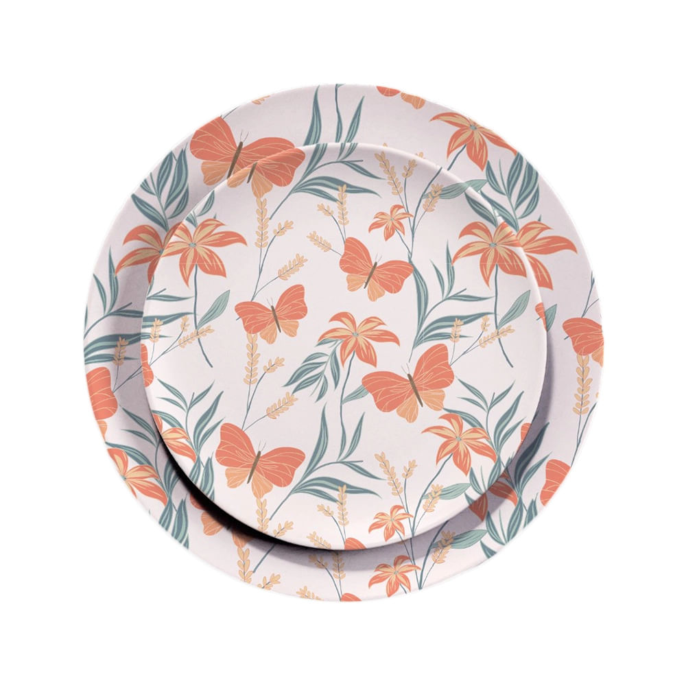 Prato Raso Cazza Provence em Fibra de Bambu