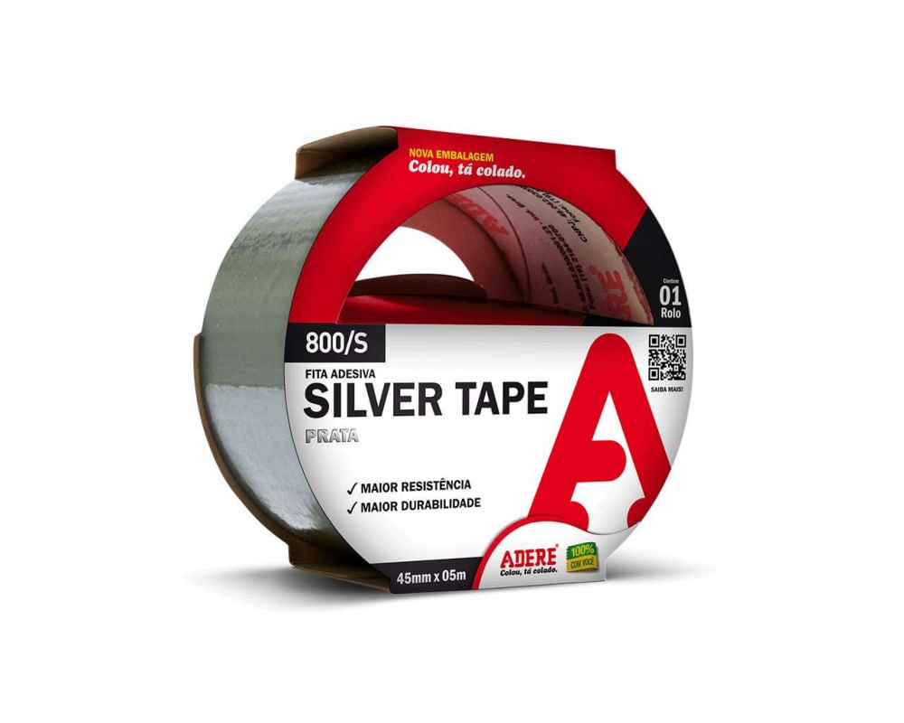 Fita Silver Tape Adere 45Mmx5M Prata 800S Blister