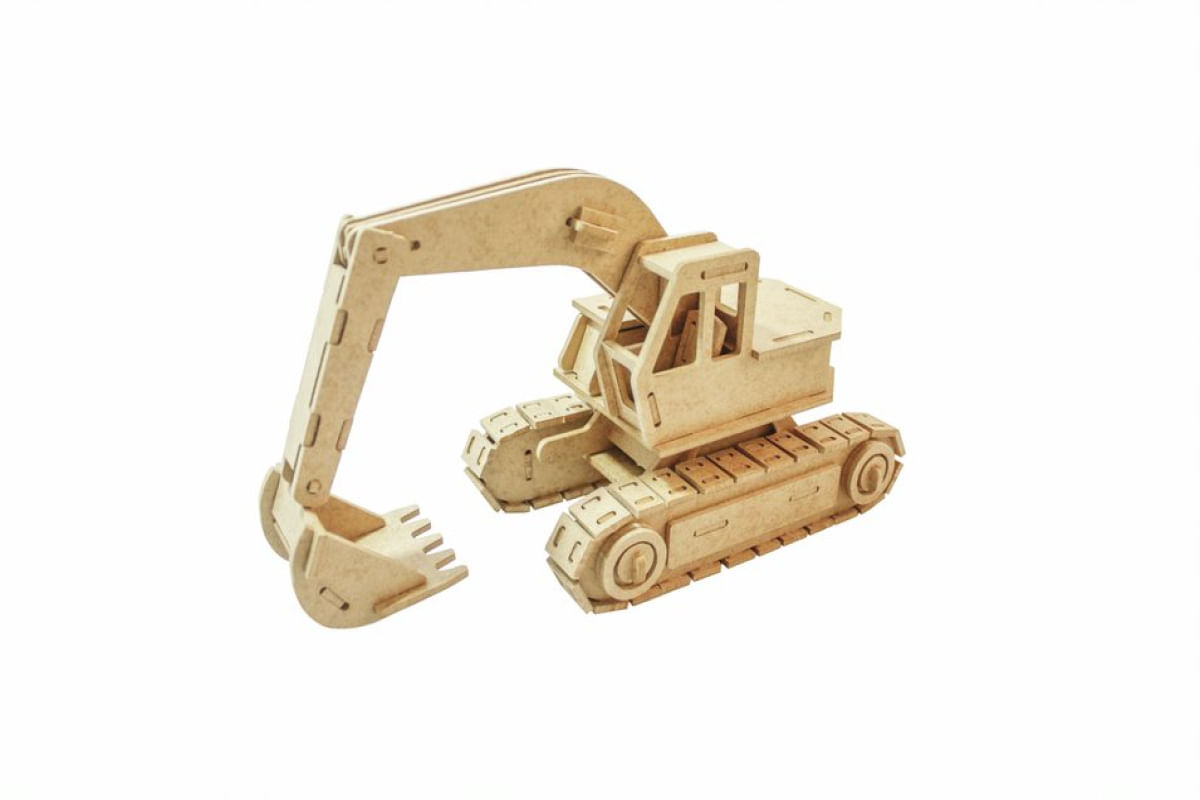 Quebra-Cabeça 3D Escavadeira 113 Peças - Dinobrinque