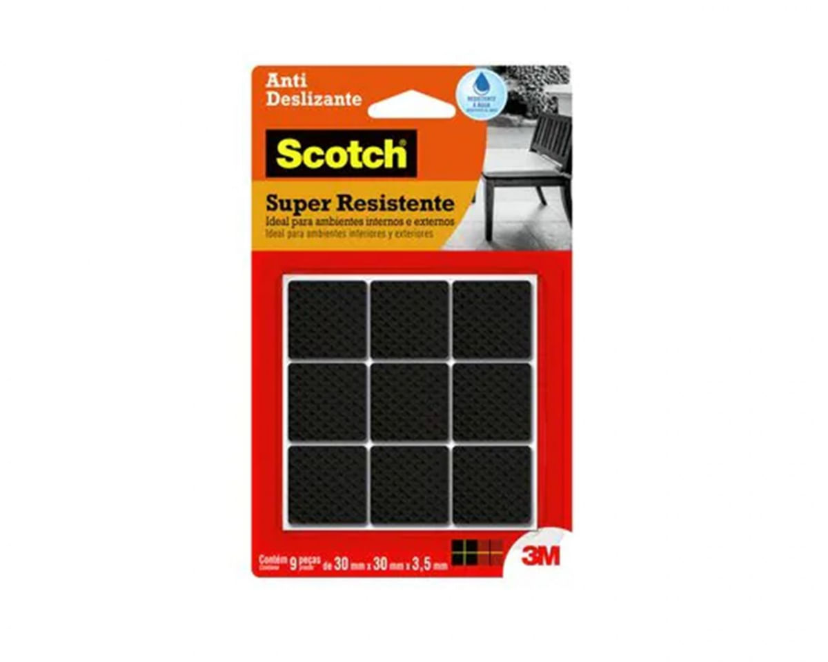 Feltro 3M Anti-Risco Quadrado Preto C G 9Pcs Blister