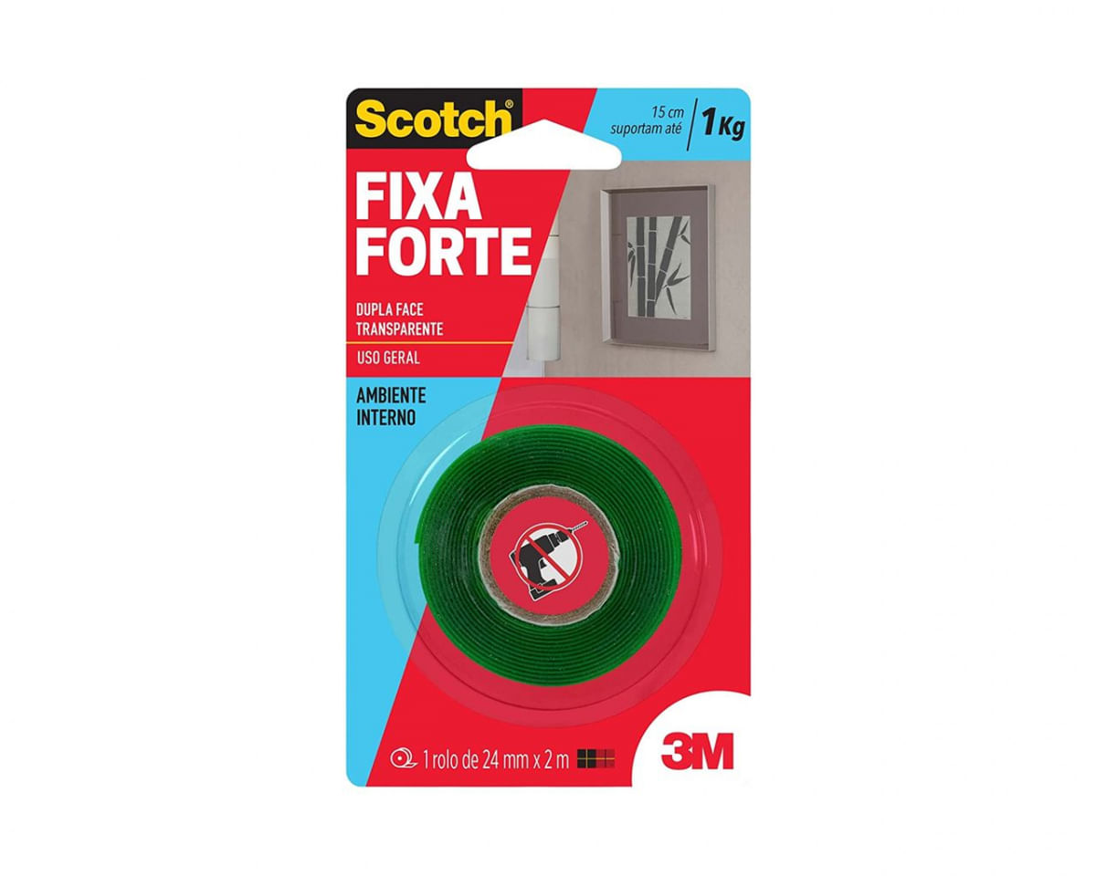 Fita Dupla Face 3M Fixa Forte Acril 24Mmx2M Blister