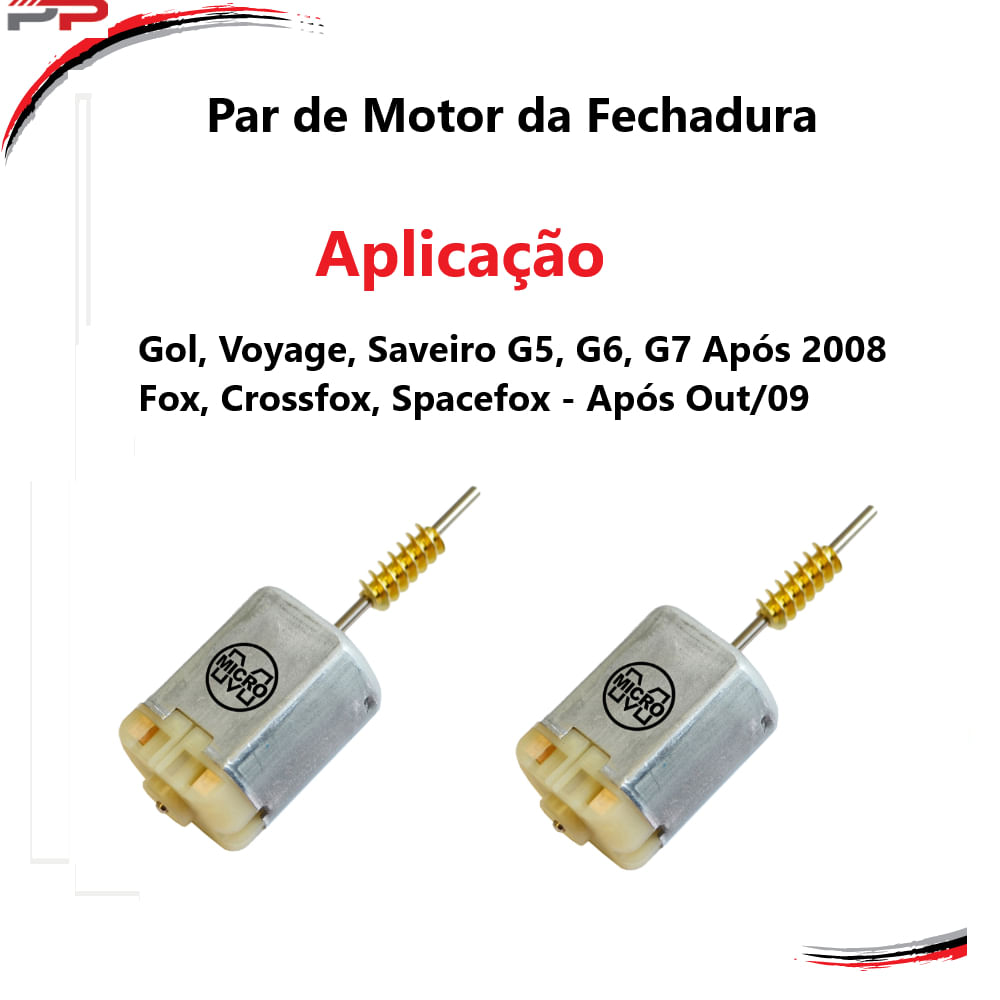 Par Motor Fechaduras Fox Ap 09 Gol-Voyage-Saveiro G5, 6, 7