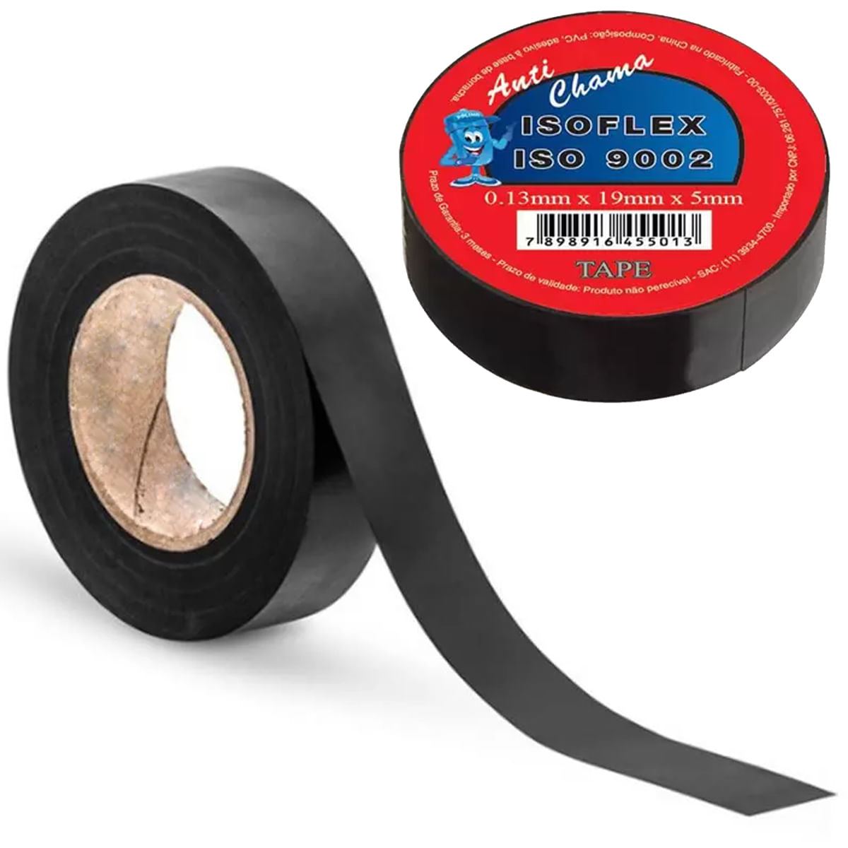 Fita Isolante 0,13mm x 19mm x 10 metros Profissional Preto