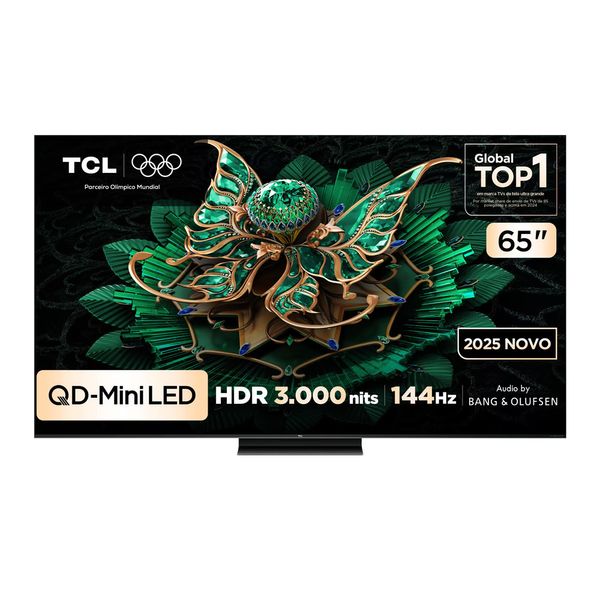 Smart TV 65 4K QD-Mini Led 65C7K 144Hz com Sistema Operacional Google TV TCL