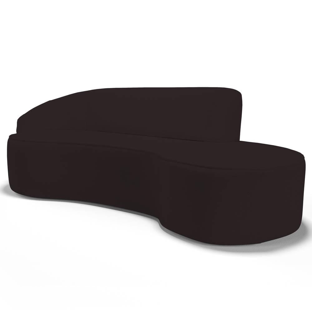 Sofá Living  4 Lugares 280cm Braço Esquerdo Mozart D06 Sintético Marrom - Mpozenato