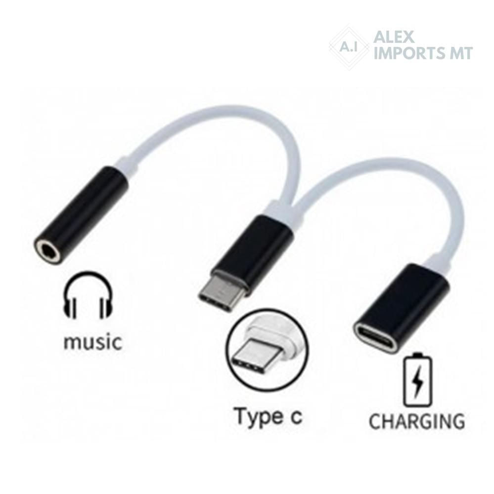 Adaptador Tipo C Saida P2+Recarga Celular Xtrad Xt2144