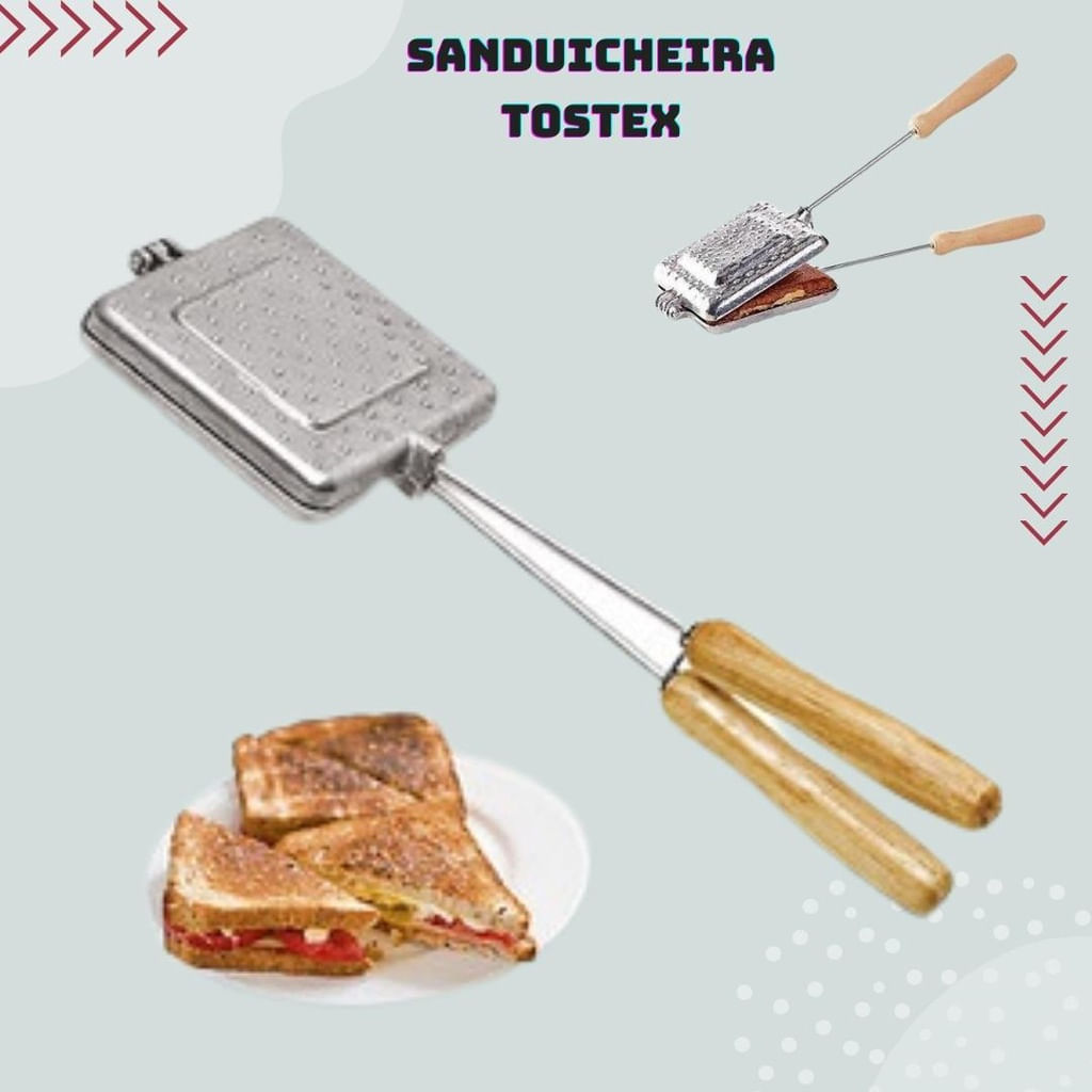 Sanduicheira Grelhada Panini Maker Com Cabo Isolado Madeira