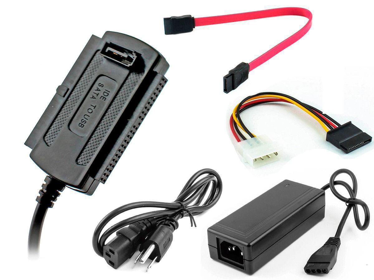 Cabo Adaptador Sata Ide Usb 2.0 Conversor Com Fonte