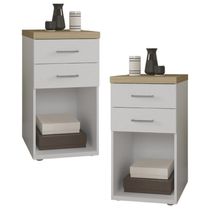 Kit 02 Gaveteiros Para Escritório Home Office 2 Gavetas Orly A02 Olmo Branco - Lyam Decor