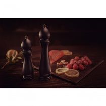 Moedor De Pimenta E Sal Tramontina Churrasco Black Em Cerâmica Com Recipiente De Madeira 10